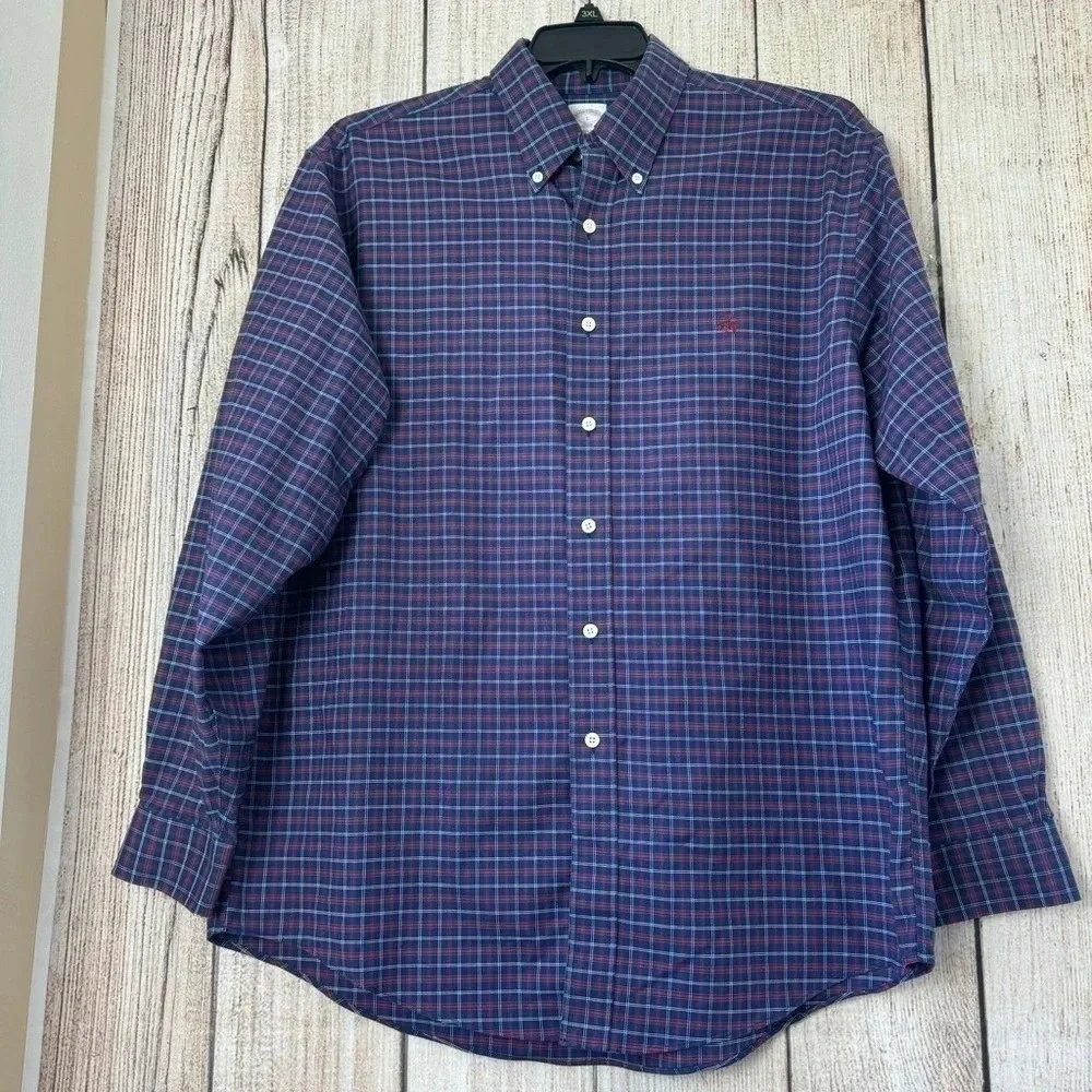 Brooks Brothers 346 Mens Button down shirt size Large